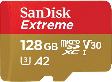 SanDisk Etreme 128GB MicroSDXC Card USH-I Action Camera & Drone Memory Card SDSQXAA-128G-GN6MN