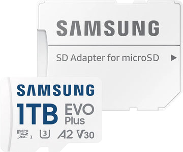 SAMSUNG EVO PLUS 1TB MICRO SD CARD, w/ADAPTER, CL10, UP TO 160R MB/s