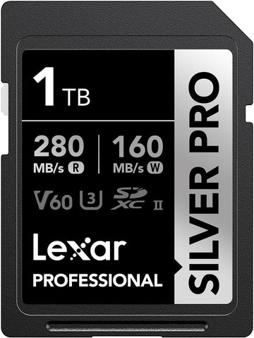 Lexar Professional 1TB SILVER PRO SDXC UHS-II Card V60 6K U3 C10 280MB/s