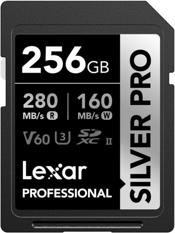 Lexar Professional 256GB SILVER PRO SDXC UHS-II Card V60 6K U3 C10 280MB/s