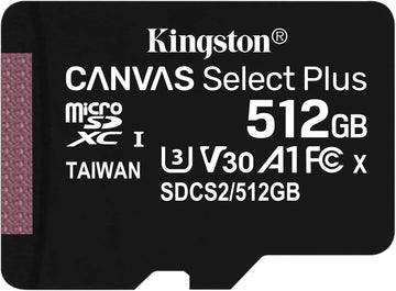 Kingston 512GB Canvas Select Plus Class 10 UHS-I microSD Memory Card - 100MB/s SDCS2/512GB