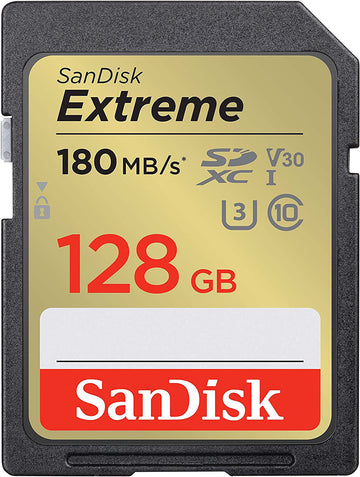 SanDisk 128GB Extreme SDXC Memory Card UHS-I  U3 C10 V30 SDSDXVA-128G-GNCIN