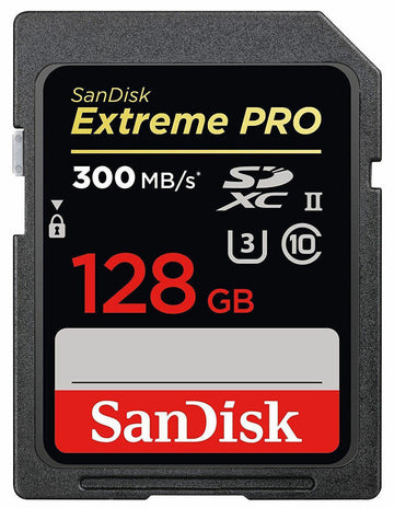 SanDisk Extreme PRO 128GB SDXC Memory Card 300MB/s UHS-II U3 C10 V90 SDSDXDK-128G-GN4IN