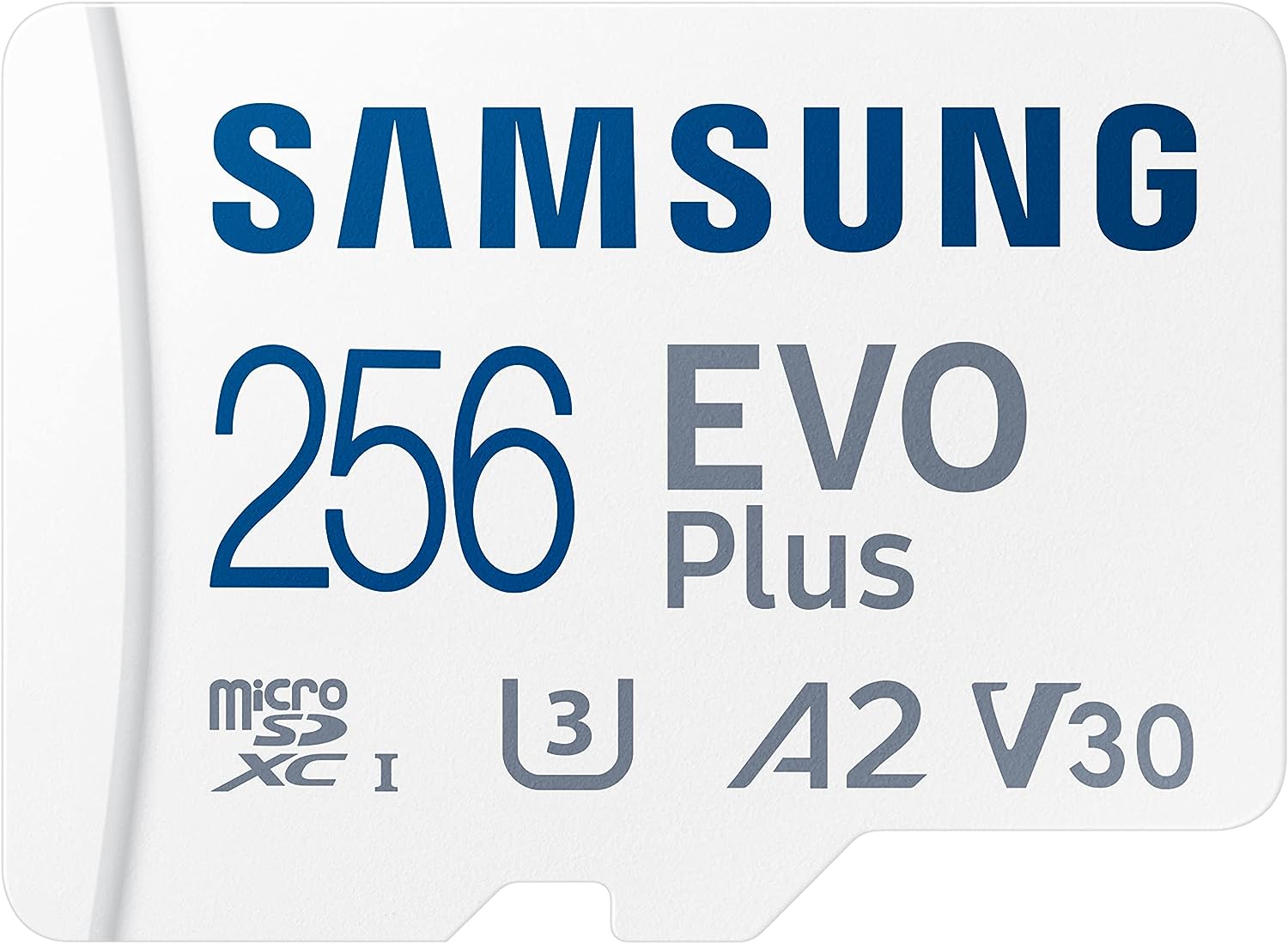 SAMSUNG EVO PLUS 256GB MICRO SD CARD, w/ADAPTER, CL10, UP TO 130R MB/s