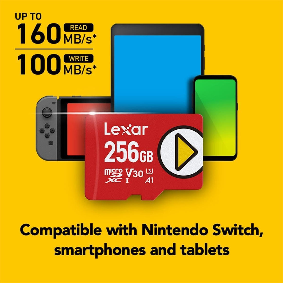 Lexar 1TB Play microSDXC Memory Card V30 A2 Full-HD 4K Nintendo Switch USH-I U3