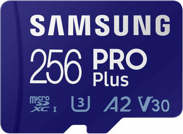 SAMSUNG PRO PLUS 256GB MICRO SD w/ ADAPTER, CL10, 180R/130W MB/s Action Cam & Drone