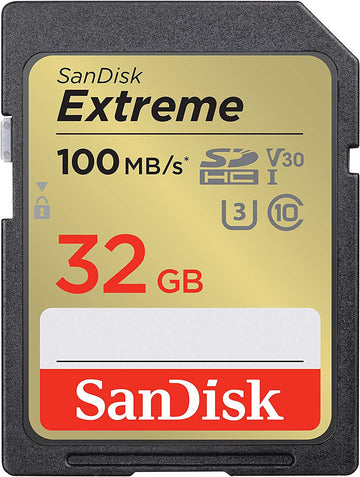 SanDisk Extreme 32GB SDHC Memory Card UHS-I U3 C10 V30 SDSDXVT-032G-GNCIN