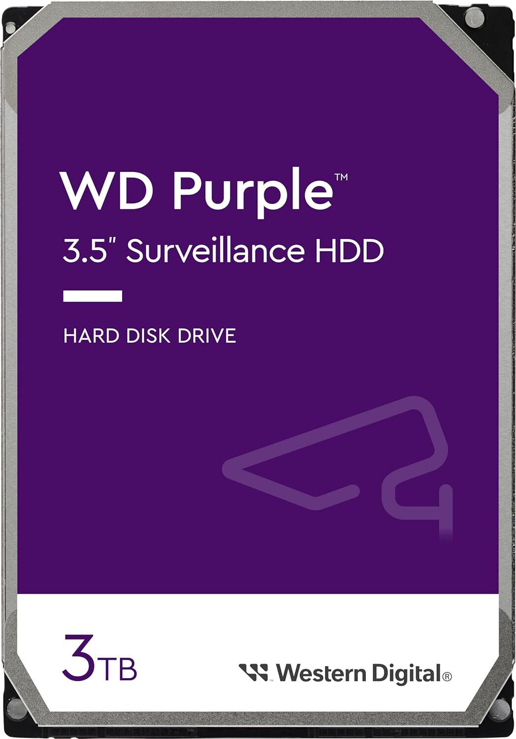 Western Digital WD 3TB Purple 3.5" Hard Drive, SATA III, 5400RPM,  Surveillance Storage Hard Drive