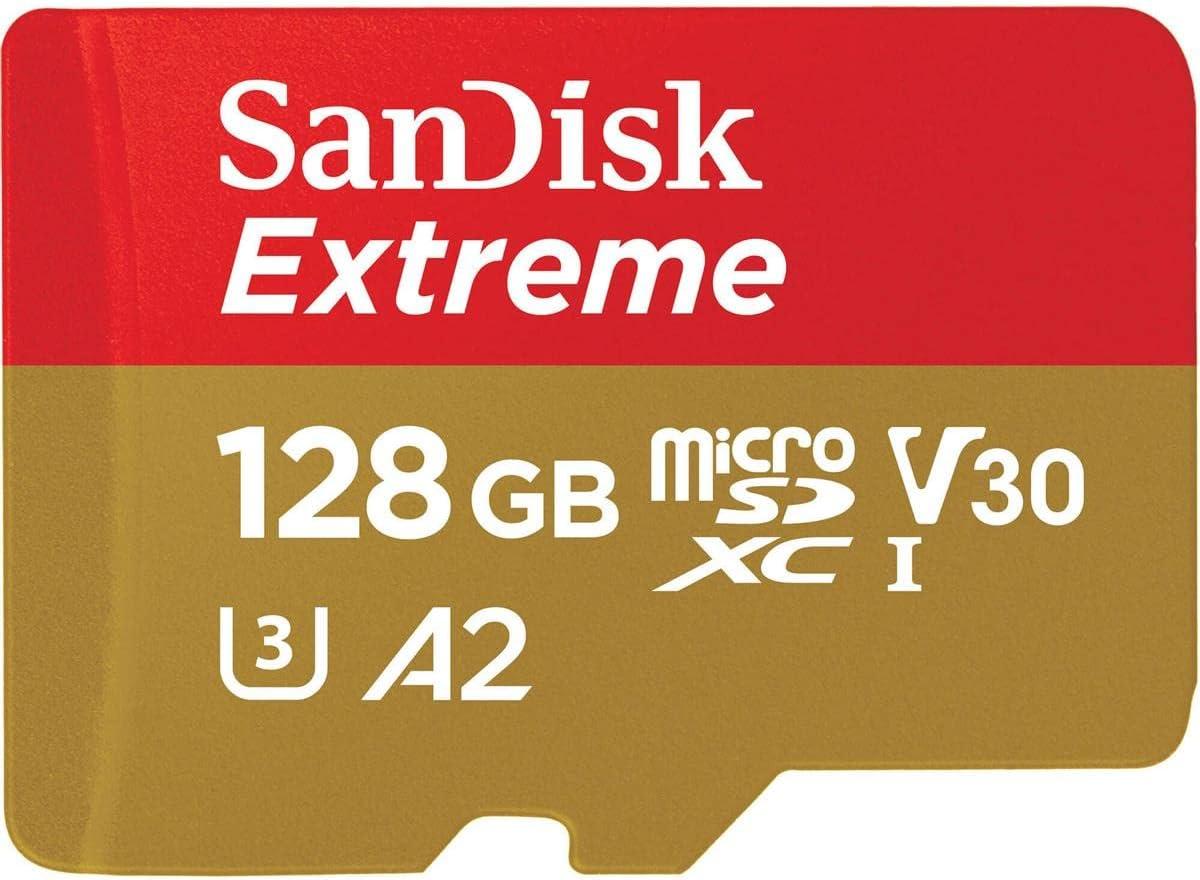 SanDisk Etreme 128GB MicroSDXC Card USH-I Action Camera & Drone Memory Card SDSQXAA-128G-GN6MN