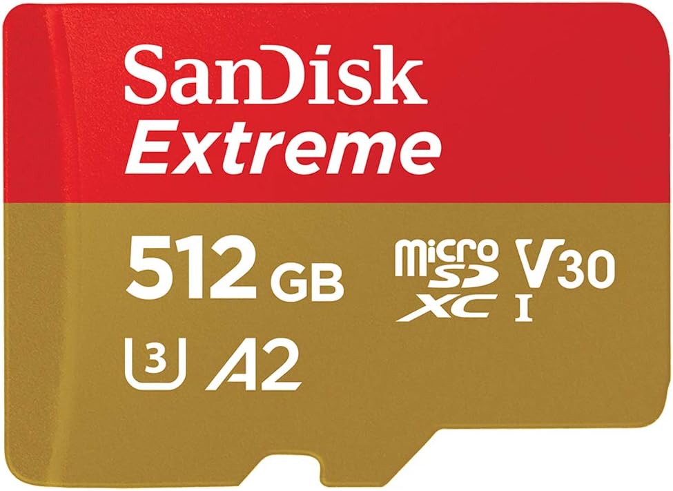 SanDisk Etreme 512GB MicroSDXC Card USH-I Action Camera & Drone Memory Card SDSQXAV-512G-GN6MN