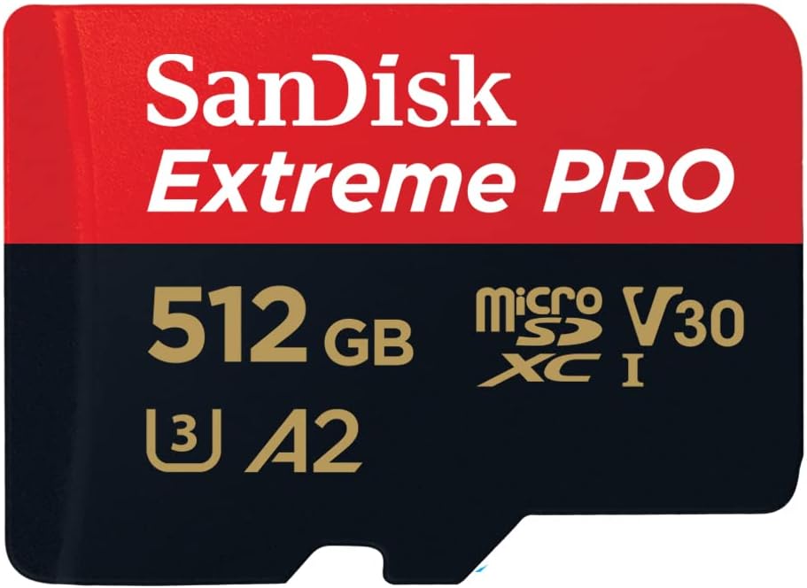 SanDisk Etreme PRO 512GB MicroSDXC Card USH-I Action Camera & Drone Memory Card SDSQXCD-512G-GN6MA