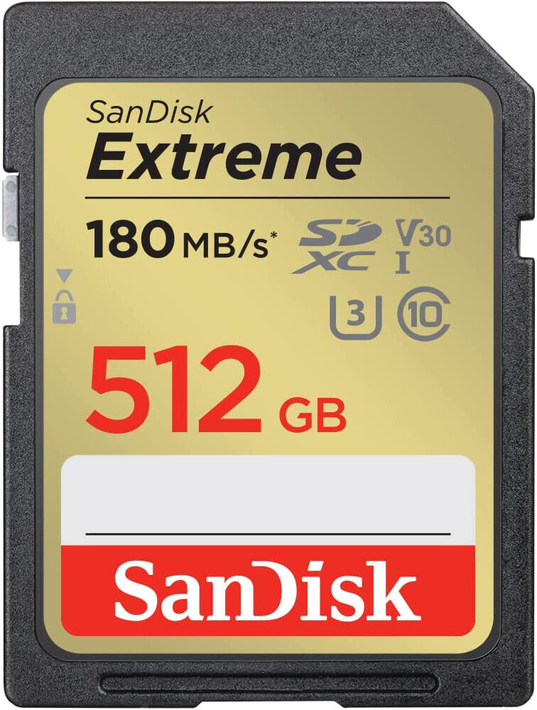 SanDisk 512GB Extreme SDXC  Memory Card 18 UHS-I U3 C10 V30 SDSDXVV-512G-GNCIN