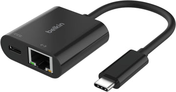 Belkin Connect USB-C to Ethernet + Charge Adapter 100W |Black|