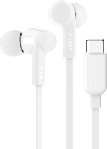 Belkin SoundForm USB-C Wired Limiter Earbuds Adjustable Volume Limiter |White|