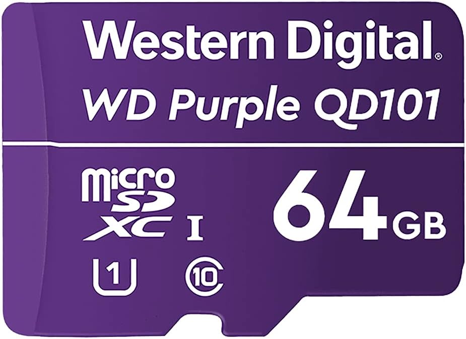 Western Digital WD Purple 64GB MicroSDXC Card SDA 6.0 24/7 -25°C to 85°C IP NVR Dash Cams DRONES