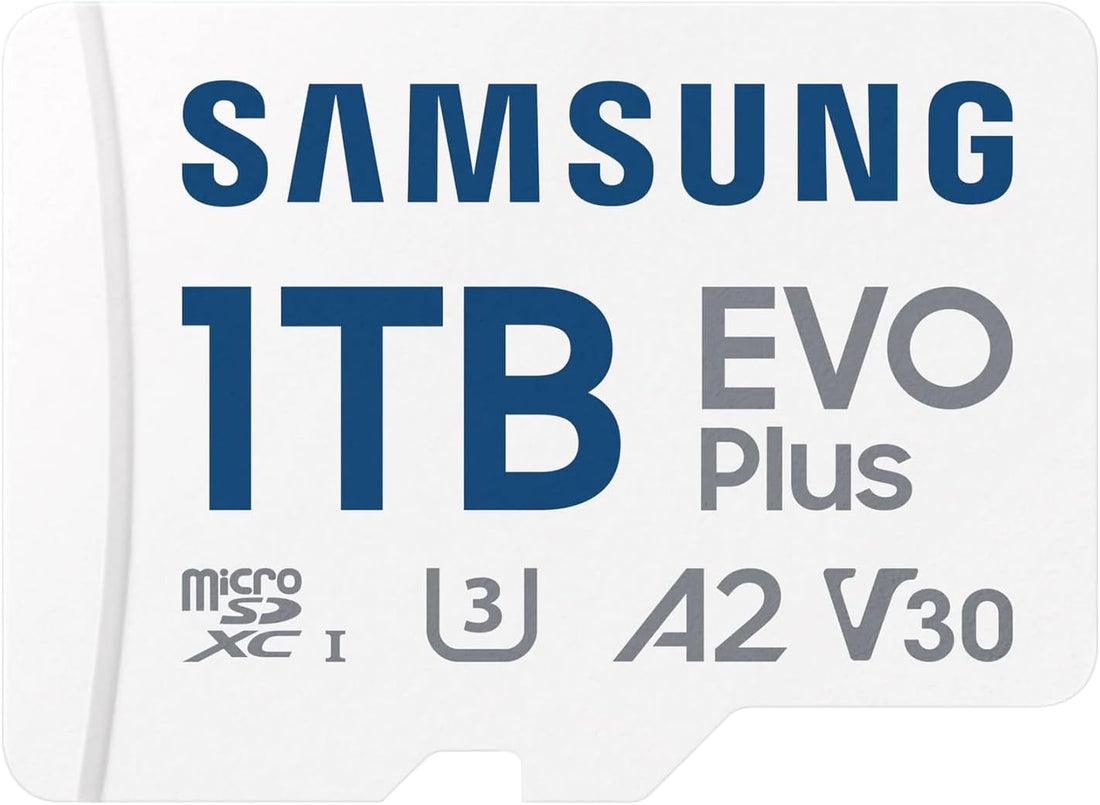 SAMSUNG EVO PLUS 1TB MICRO SD CARD, w/ADAPTER, CL10, UP TO 160R MB/s