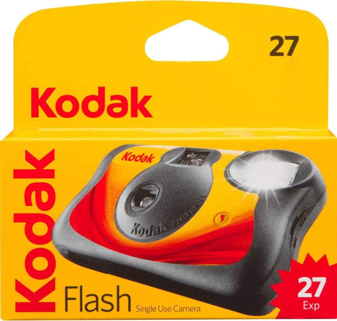a Kodak single-use camera with flash
