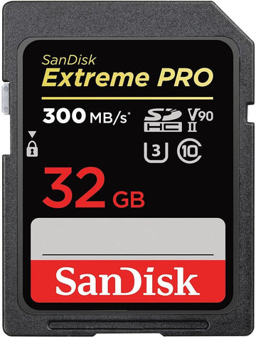 SanDisk Extreme PRO 32GB SDHC Memory Card  300MB/sUHS-II U3 C10 V90 SDSDXDK-032G-GN4IN