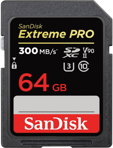 SanDisk Extreme PRO 64GB SDXC Memory Card 300MB/sUHS-II U3 C10 V90 SDSDXDK-064G-GN4IN