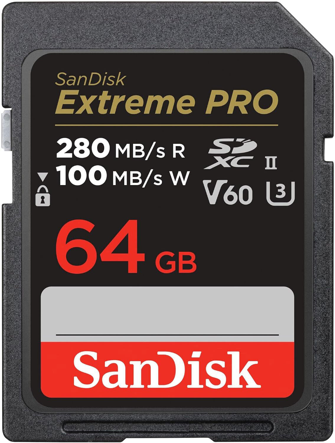 SanDisk Extreme PRO 64GB SDXC Memory Card, V60, U3, C10, UHS-II, 280MB/s SDSDXEP-064G-GN4IN