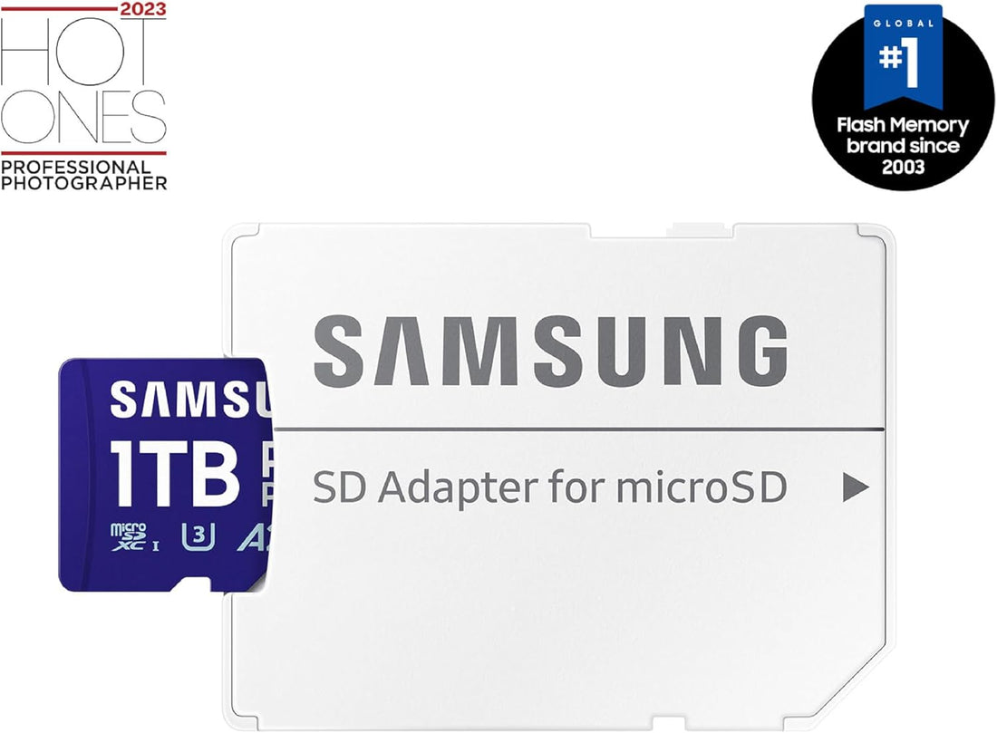 SAMSUNG PRO PLUS 1TB MICRO SD w/ ADAPTER, CL10, 180R/130W MB/s Action Cam & Drone