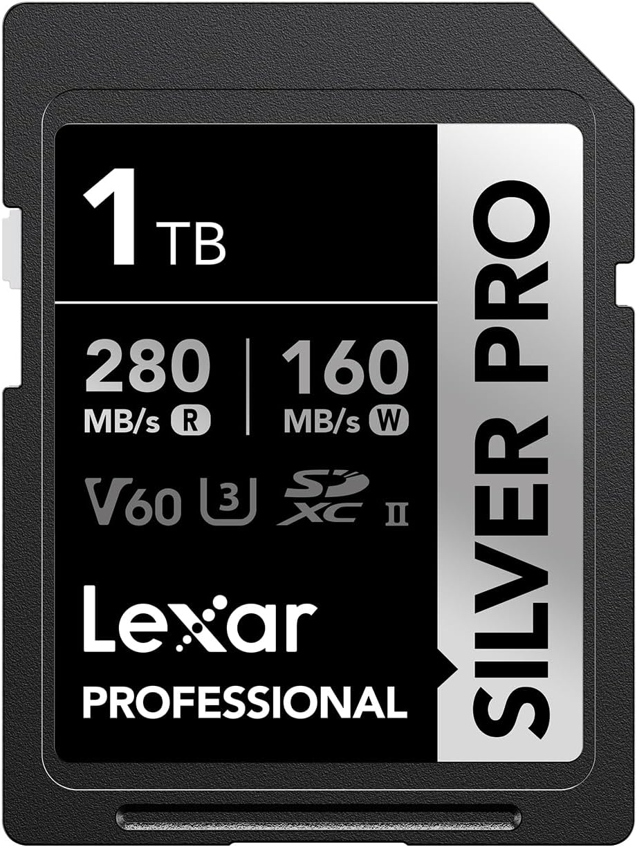 Lexar Professional 1TB SILVER PRO SDXC UHS-II Card V60 6K U3 C10 280MB/s