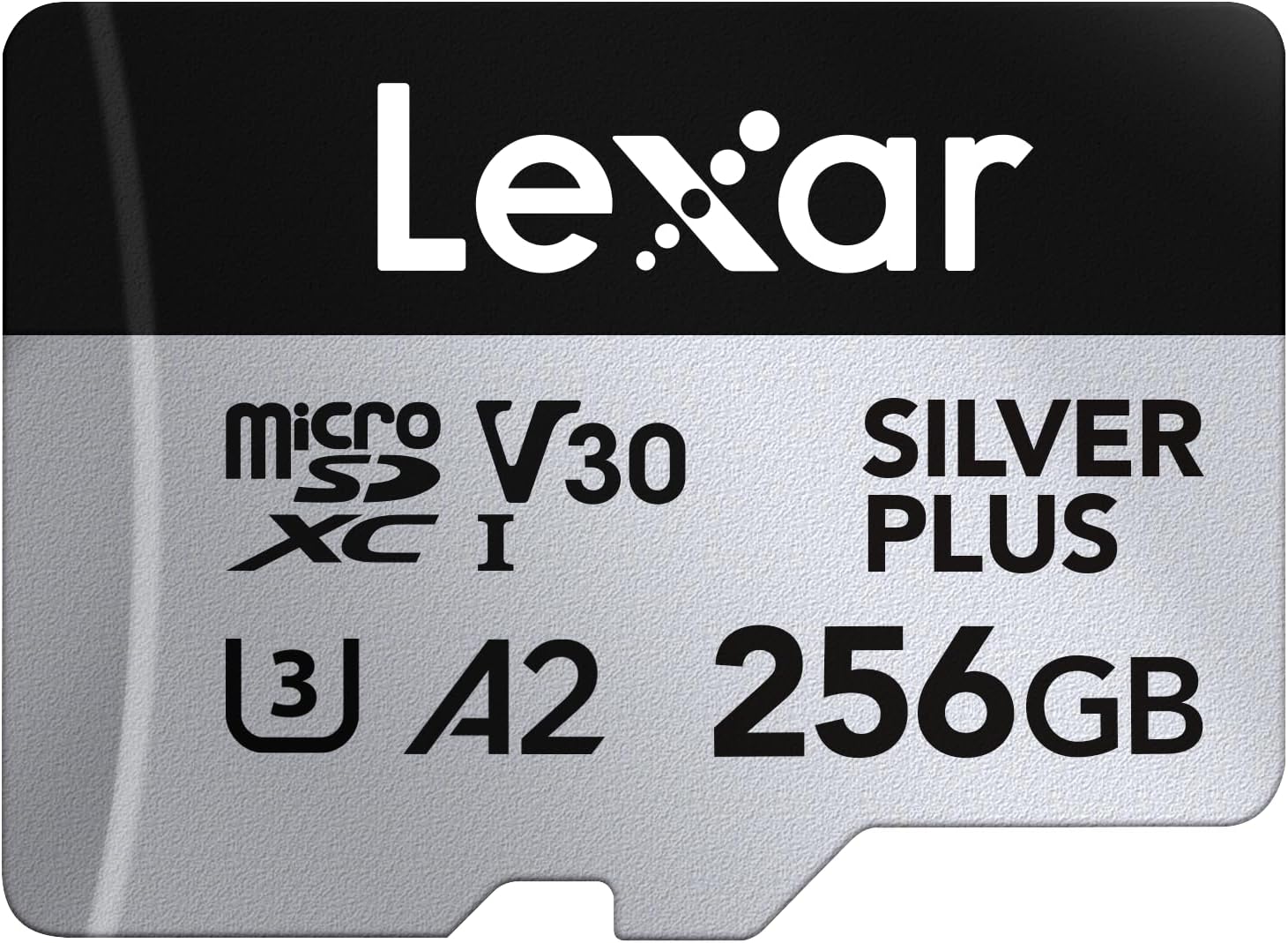 Lexar 256GB Professional SILVER PLUS micro SDXC UHS-I Card UHS-I, A2, U3, V30, Class 10, 4K