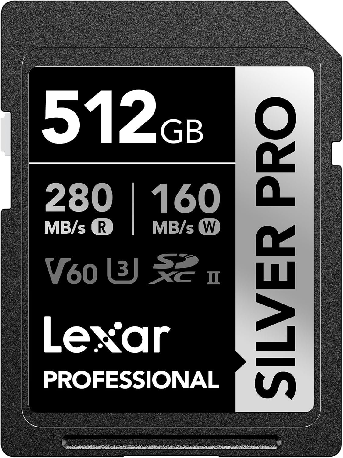 Lexar Professional 512GB SILVER PRO SDXC UHS-II Card V60 6K U3 C10 280MB/s
