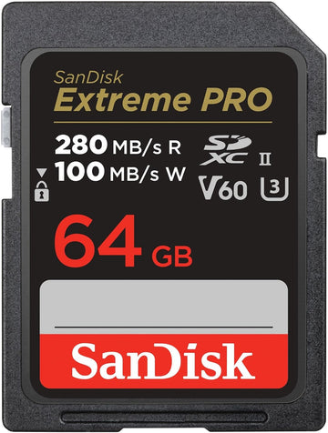 SanDisk Extreme PRO 64GB SDXC Memory Card 280MB/s UHS-II U3 C10 V60 6K SDSDXEP-064G-GN4IN