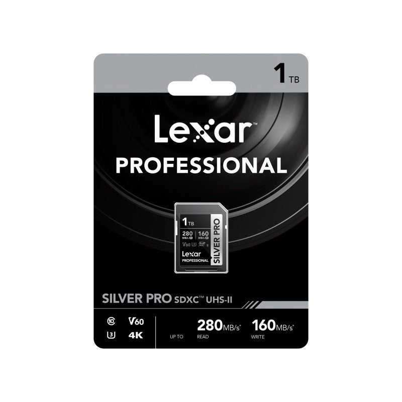 Lexar Professional 1TB SILVER PRO SDXC UHS-II Card V60 6K U3 C10 280MB/s