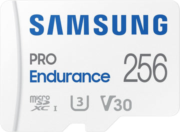 SAMSUNG PRO ENDURANCE 256GB MICRO SD CARD, w/ADAPTER, CL10, 100R /40W MB/s Dash Cam & Security Recording Device