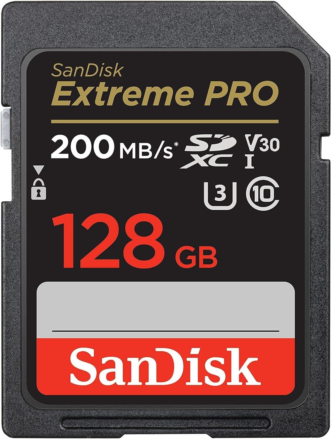 SanDisk Extreme PRO 128GB SDXC Memory Card UHS-I U3 C10 V30 Memory Card SDSDXXD-128G-GN4IN