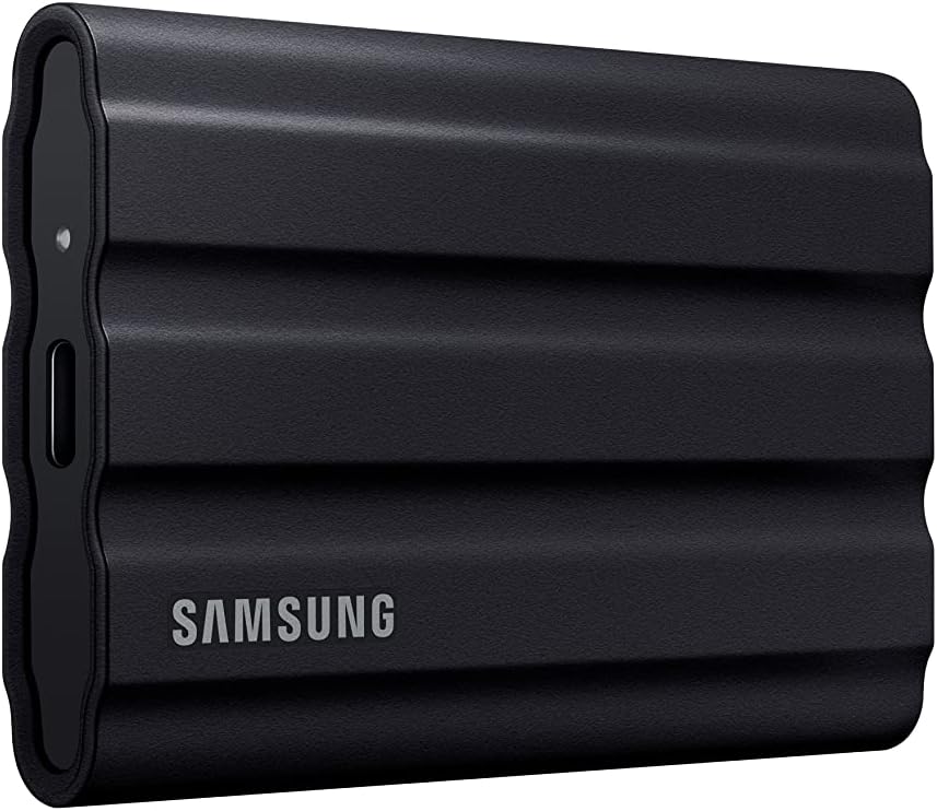 SAMSUNG T7 SHIELD 2TB PORTABLE USB-C SSD, UP TO 1050MBs R/W, BLACK MU-PE2T0S/WW