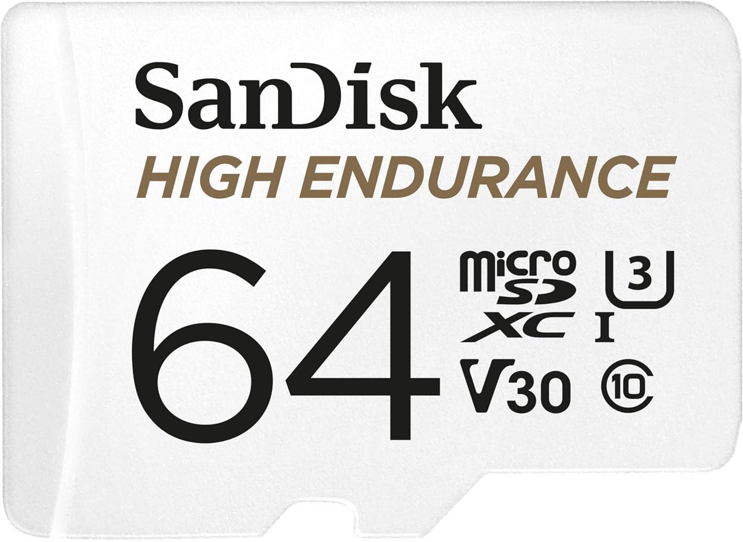 SanDisk 64GB High Endurance MicroSDXC Dash Cam Memory Card