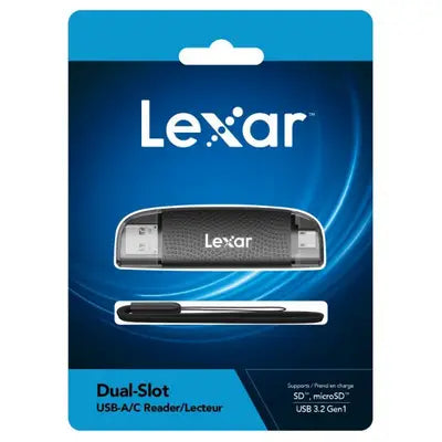 Lexar Dual Slot SD/Micro SD Card Reader USB 3.2 (USB-A & USB-C) LRW310U-BNBNG