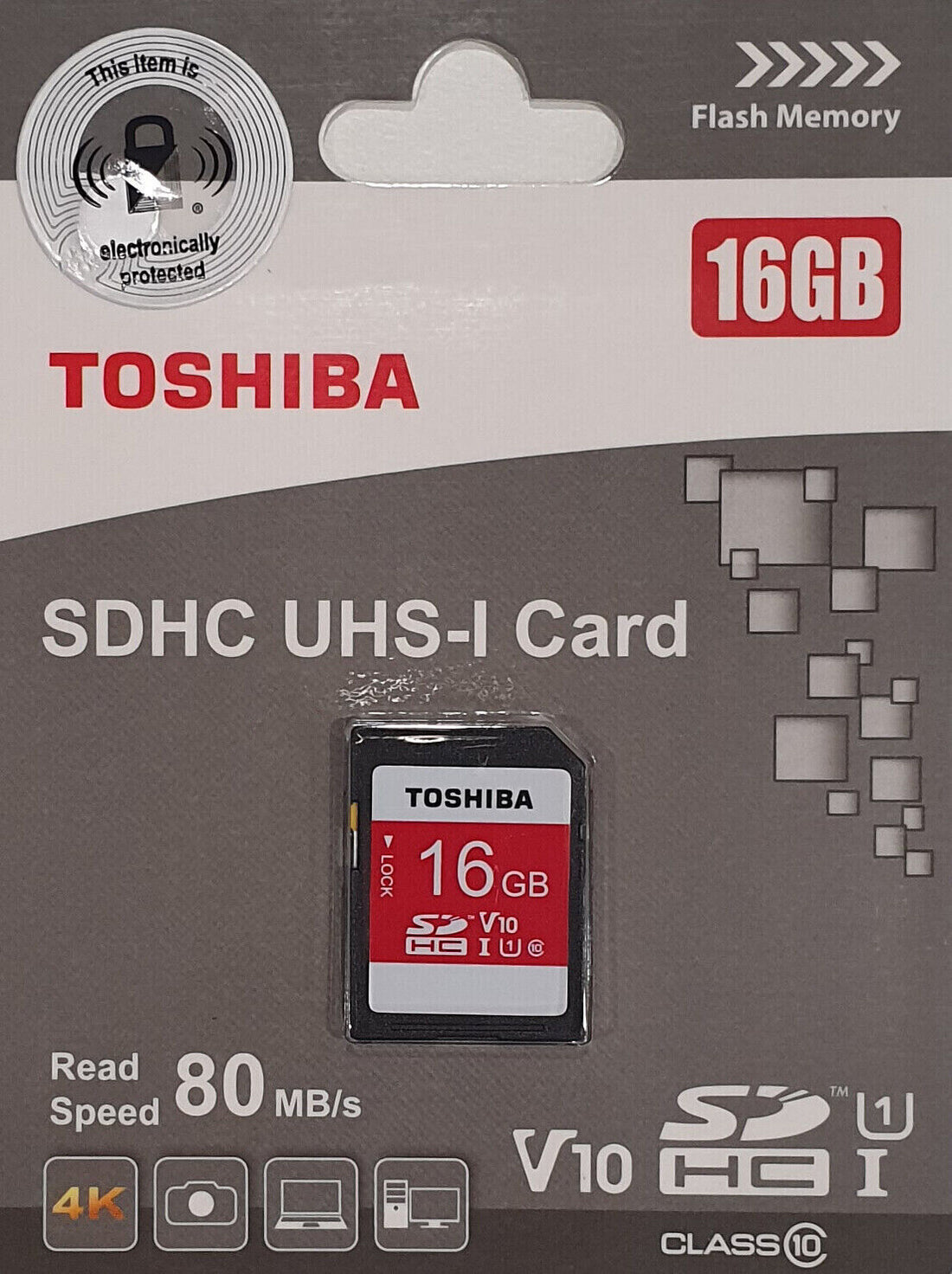 Toshiba 16GB SDHC Memory Card UHS-I SD 80MB/s Class 10 U1 V10 PA5310A-2DAG